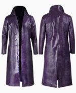 Crocodile Suicide Squad Joker Purple Leather Coat