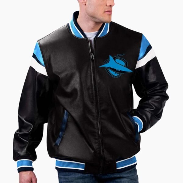 Cronulla Sutherland Sharks Varsity Leather Jacket