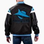 Cronulla Sutherland Sharks Varsity Leather Jacket