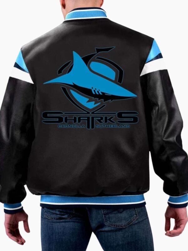 Cronulla Sutherland Sharks Varsity Leather Jacket