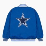 Dallas Cowboys Gray and White Rib Bomber Blue Jacket