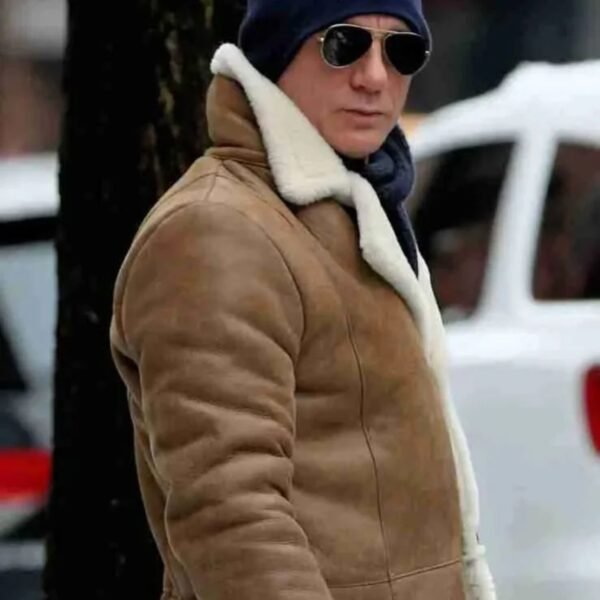 Daniel Craig Faux Shearling Real Leather Jacket