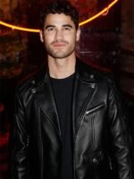 Darren Criss Black Leather Jacket