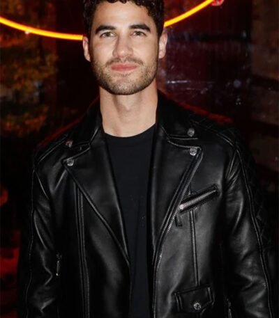 Darren Criss Black Leather Jacket