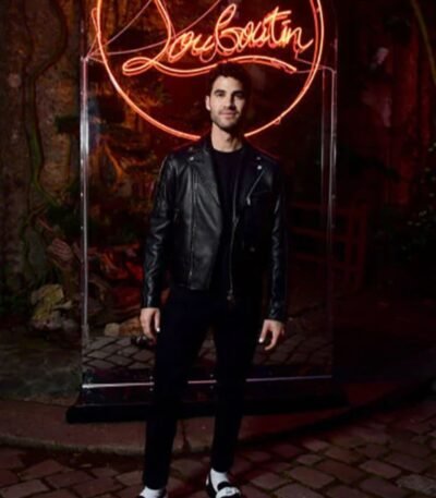 Darren Criss Black Leather Jacket