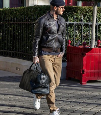 David Beckham Brown Stylish Leather Jacket