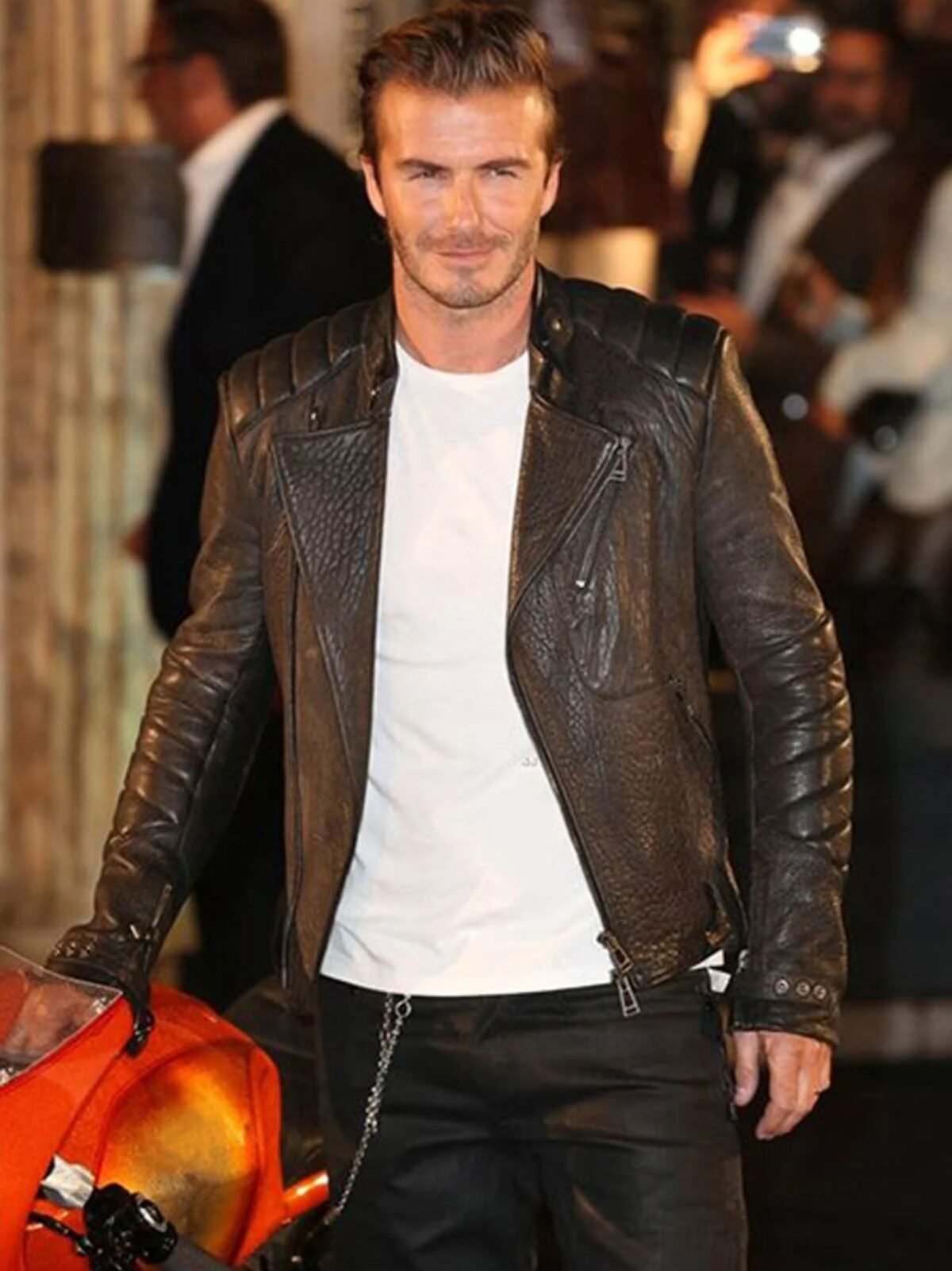 David Beckham Leather Jacket with Paddings David Beckham Leather Jacket with Paddings