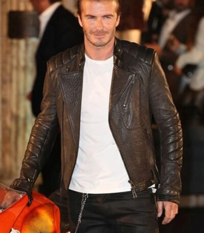 David Beckham Leather Jacket with Paddings