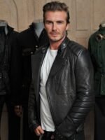 David Beckham Leather Jacket with Paddings