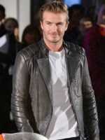 David Beckham Leather Jacket with Paddings