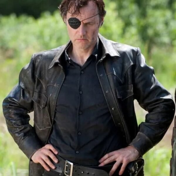 David Morrissey The Walking Dead Black Leather Jacket