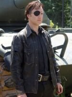 David Morrissey The Walking Dead Black Leather Jacket