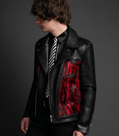Daytona Red and Black Leather Jacket