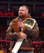 Dean Ambrose Brown Faux Shearling Style Real Leather Jacket
