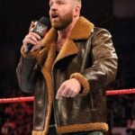 Dean Ambrose Brown Faux Shearling Style Real Leather Jacket