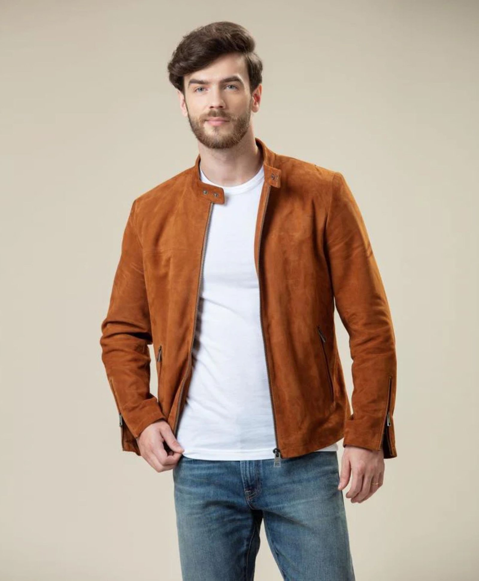 Desert Suede Bomber Stylish Leather Jacket Desert Suede Bomber Stylish Leather Jacket