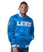 Detroit Lions Closer Blue Satin Jacket