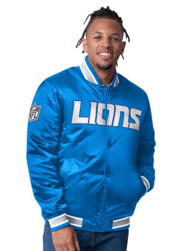 Detroit Lions Closer Blue Satin Jacket