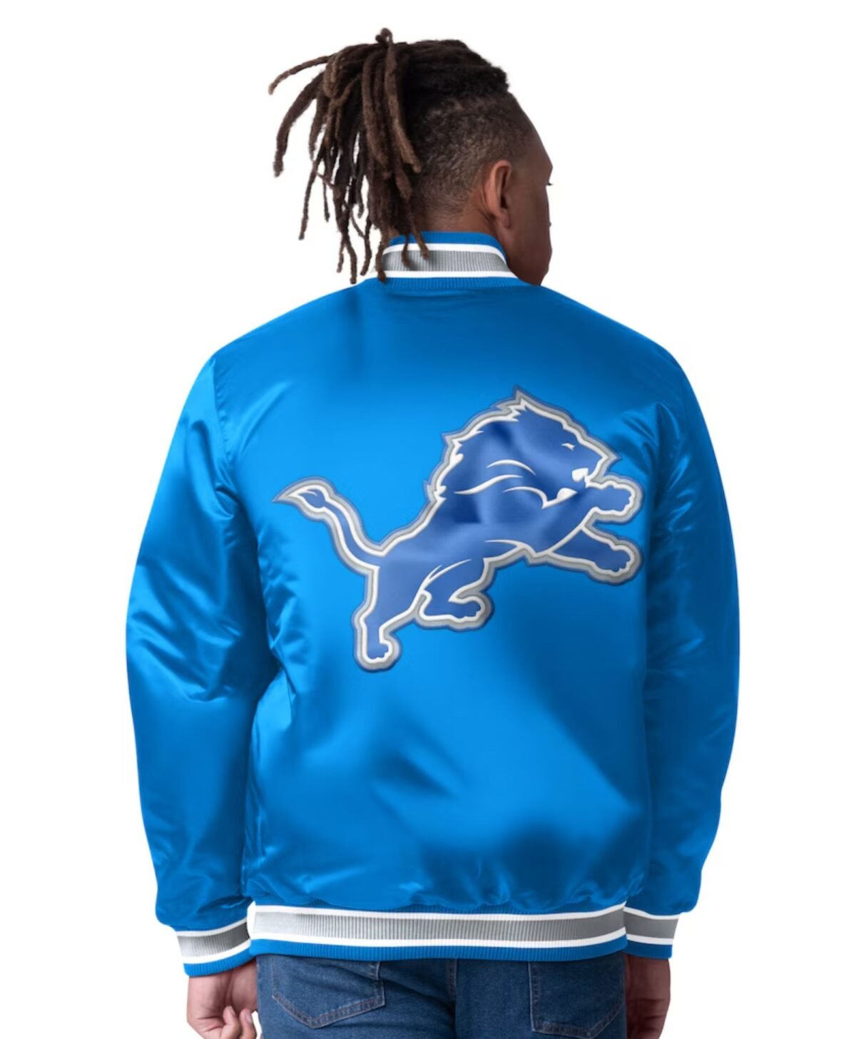 Detroit Lions Closer Blue Satin Jacket