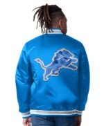 Detroit Lions Closer Blue Satin Jacket