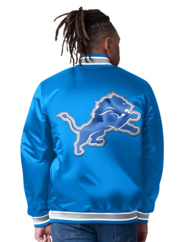 Detroit Lions Closer Blue Satin Jacket