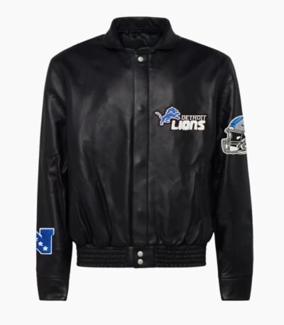Detroit Lions Full Leather Jacket Black