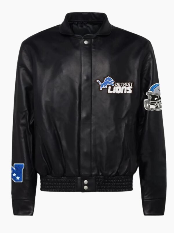 Detroit Lions Full Leather Jacket Black