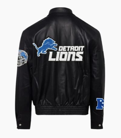 Detroit Lions Full Leather Jacket Black