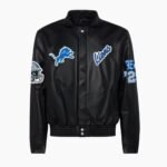 Detroit Lions Full Leather Old English Jacket
