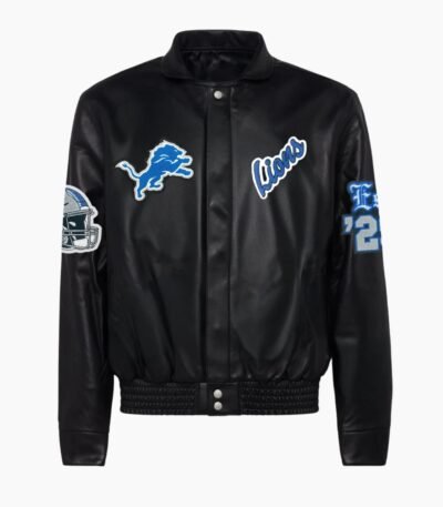 Detroit Lions Full Leather Old English Jacket