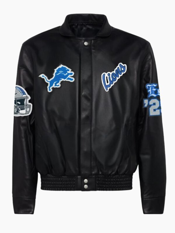 Detroit Lions Full Leather Old English Jacket
