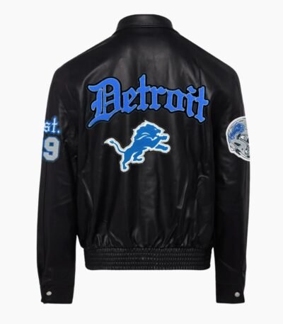 Detroit Lions Full Leather Old English Jacket