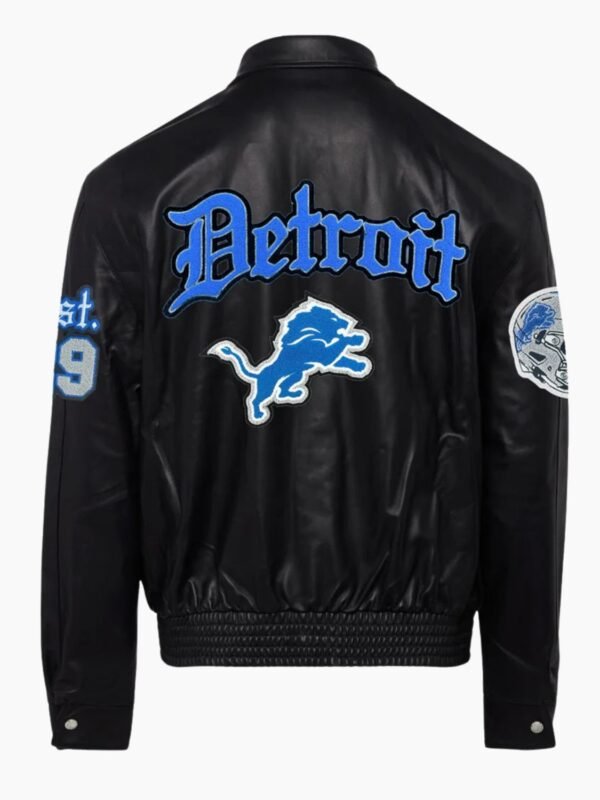 Detroit Lions Full Leather Old English Jacket
