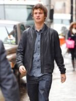 Elegant Ansel Elgort Leather Jacket