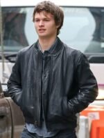 Elegant Ansel Elgort Leather Jacket