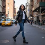 Elegant Black American Flag Vintage Leather Jacket