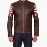 Elegant Brown Biker Vintage British Leather Jacket