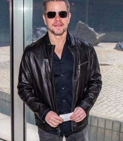 Elegant Matt Damon Leather Jacket