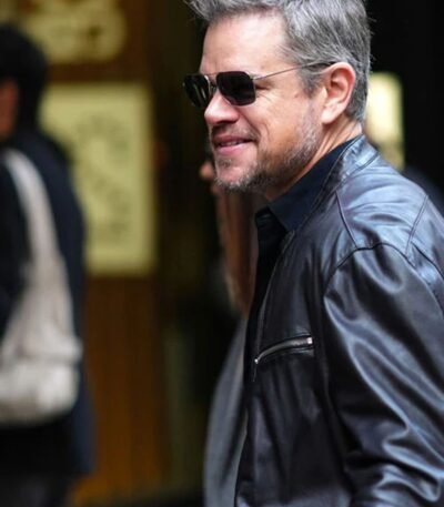 Elegant Matt Damon Leather Jacket