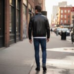 Elegant Moto Bomber Men's Leather Jacket
