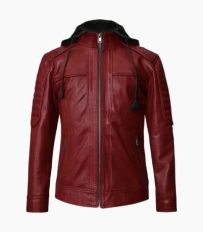 Elegant Rodeo Hooded Leather Jacket