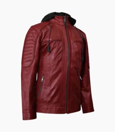 Elegant Rodeo Hooded Leather Jacket