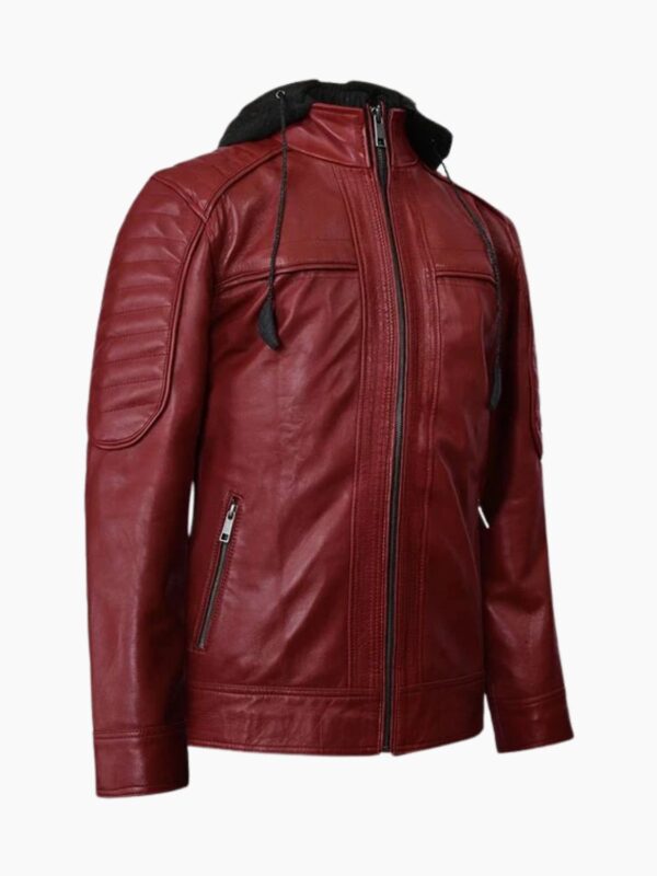 Elegant Rodeo Hooded Leather Jacket