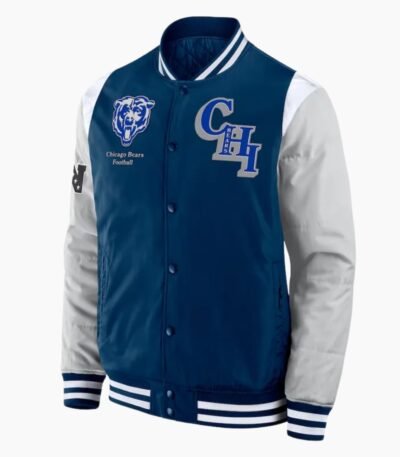 Elements Elite Chicago Bears Navy Satin Jacket
