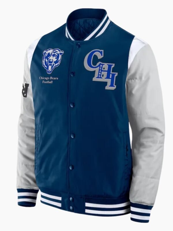 Elements Elite Chicago Bears Navy Satin Jacket