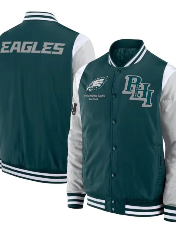 Elements Elite Philadelphia Eagles Green Satin Jacket