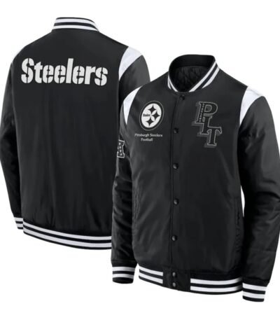 Elements Elite Pittsburgh Steelers Black Satin Jacket