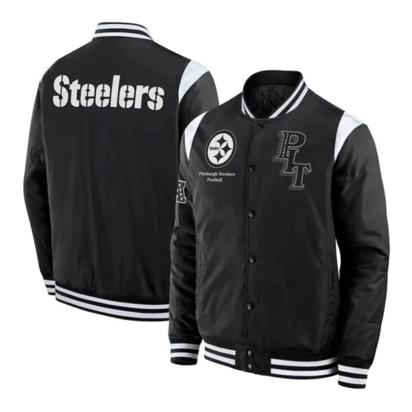 Elements Elite Pittsburgh Steelers Black Satin Jacket