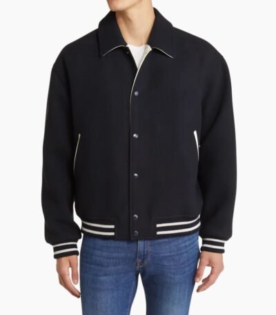 Fall Wool Blend Varsity Jacket