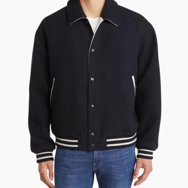 Fall Wool Blend Varsity Jacket